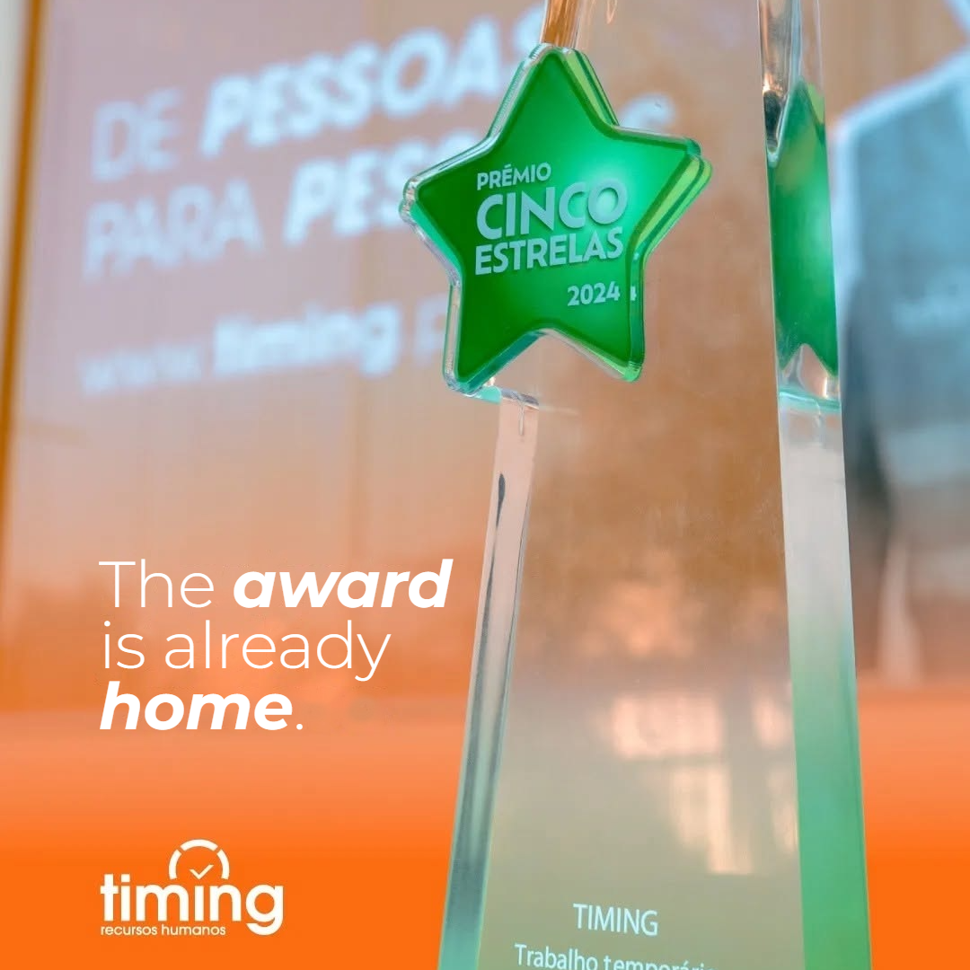 Timing awarded Prémio Cinco Estrelas 2024 in the Temporary Staffing category